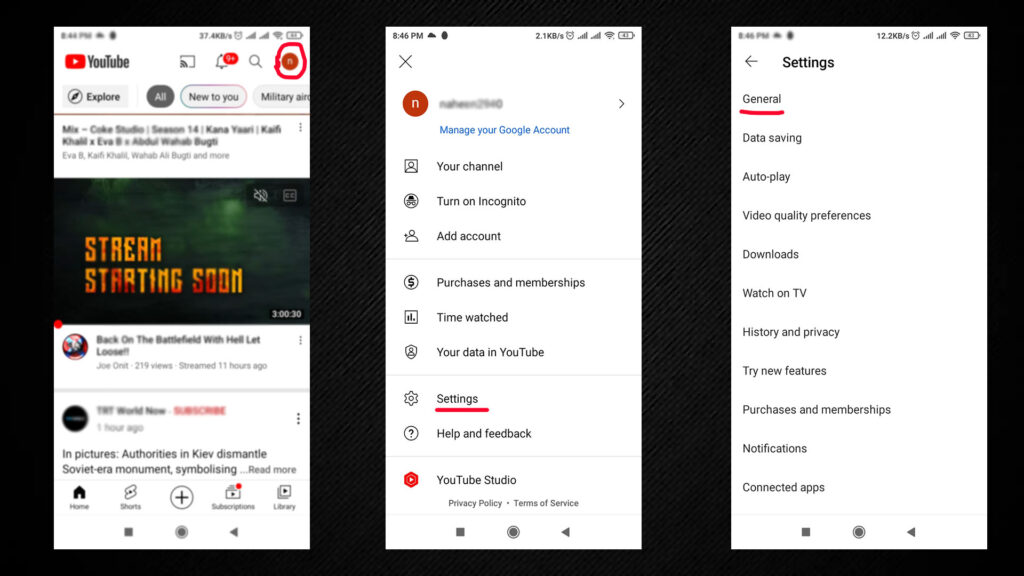 Turn off Restricted Mode on YouTube app from an Android device 01
