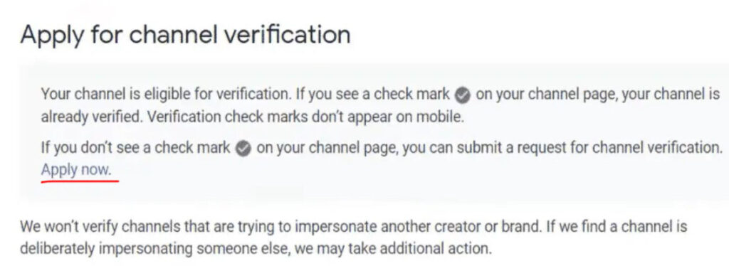 Application for YouTube channel verification 01