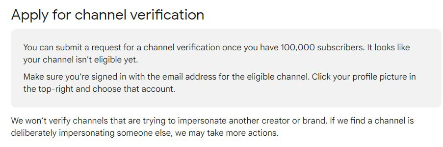 Application for YouTube channel verification 02