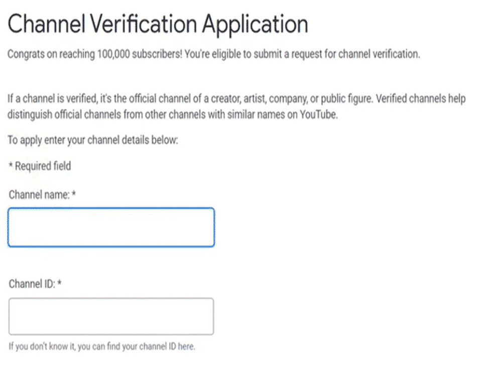 Application for YouTube channel verification 03