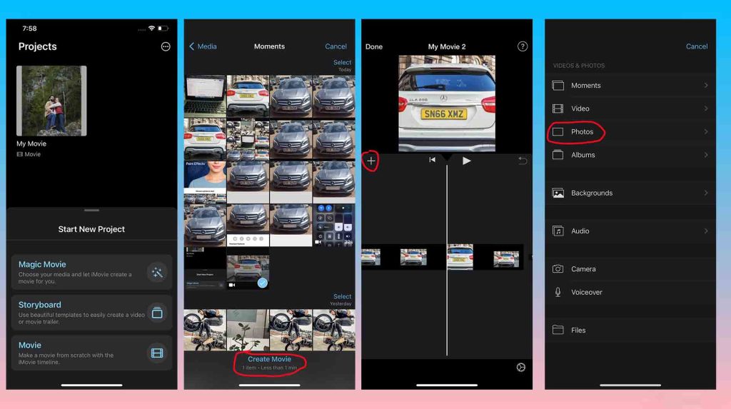 steps on how to blur license plate on iPhone with the iMovie app 01
