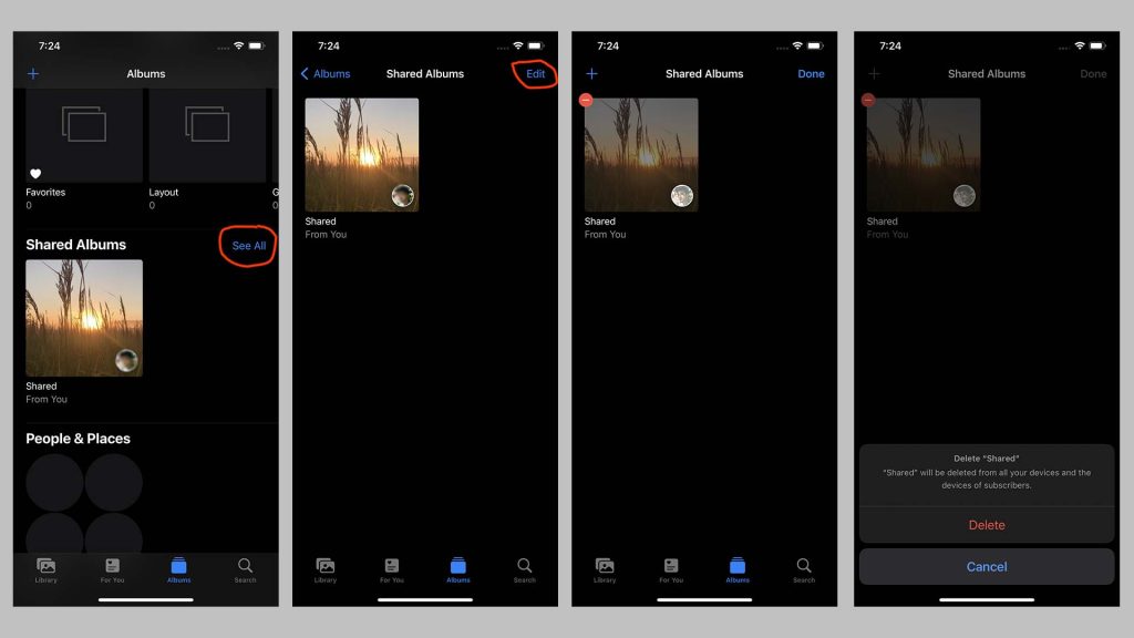 Here's how to delete shared albums on iPhone in the Photos app